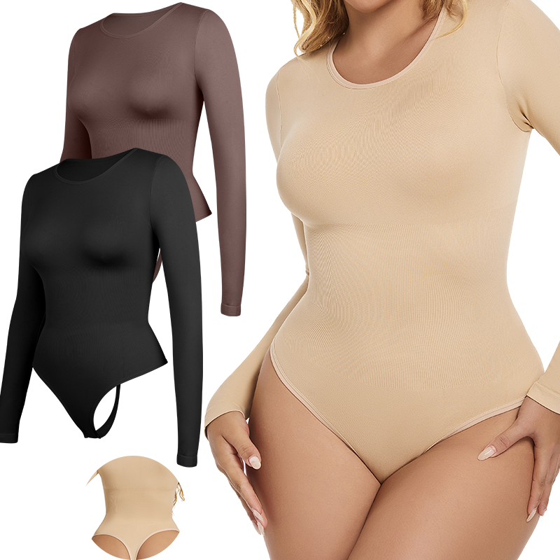 Shapewear Bodysuit Firm - Women Full Body Shaper Long Sleeve