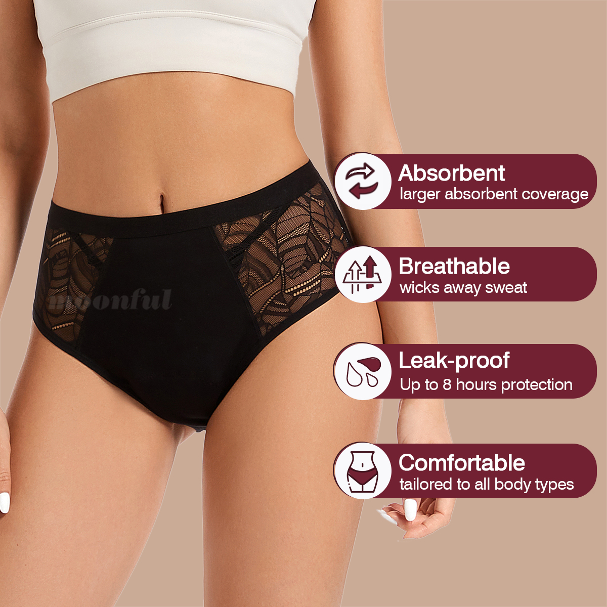 Moonful Women's Menstrual Pant - Period Panty Absorbent ulasan dan harga
