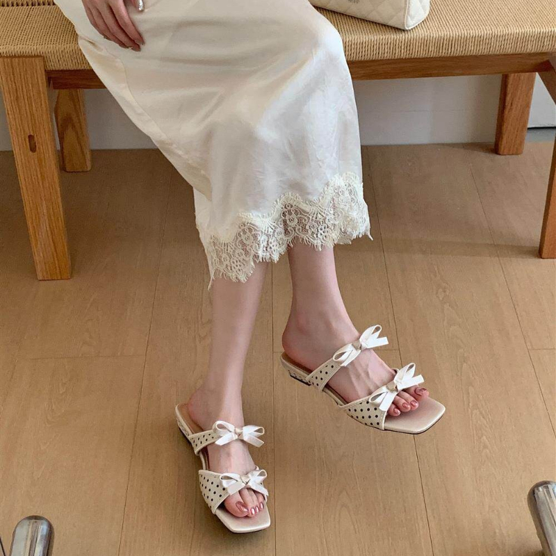 Summer Polka Dot Women Slipper - Slip Dress Satin ulasan dan harga