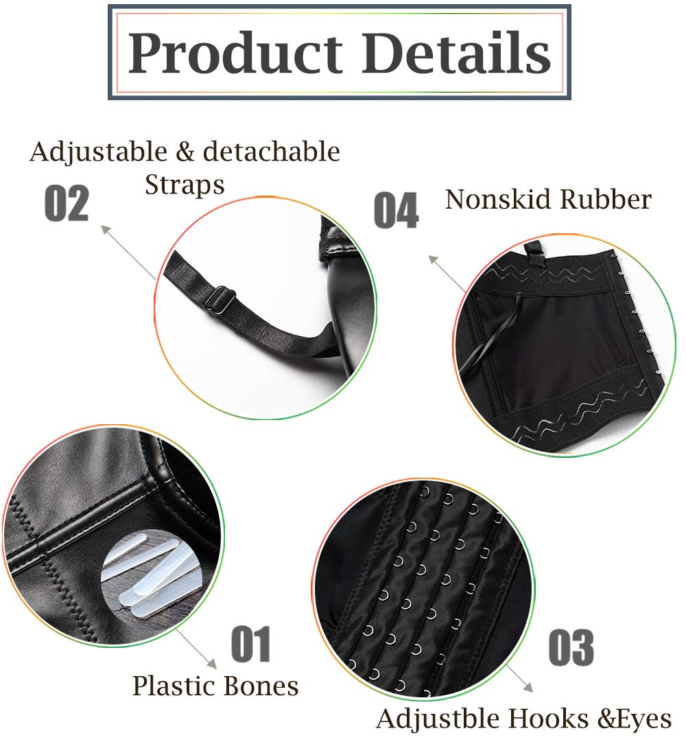Women Leather Corset Bustiers  - Corset Waist Cinch ulasan dan harga