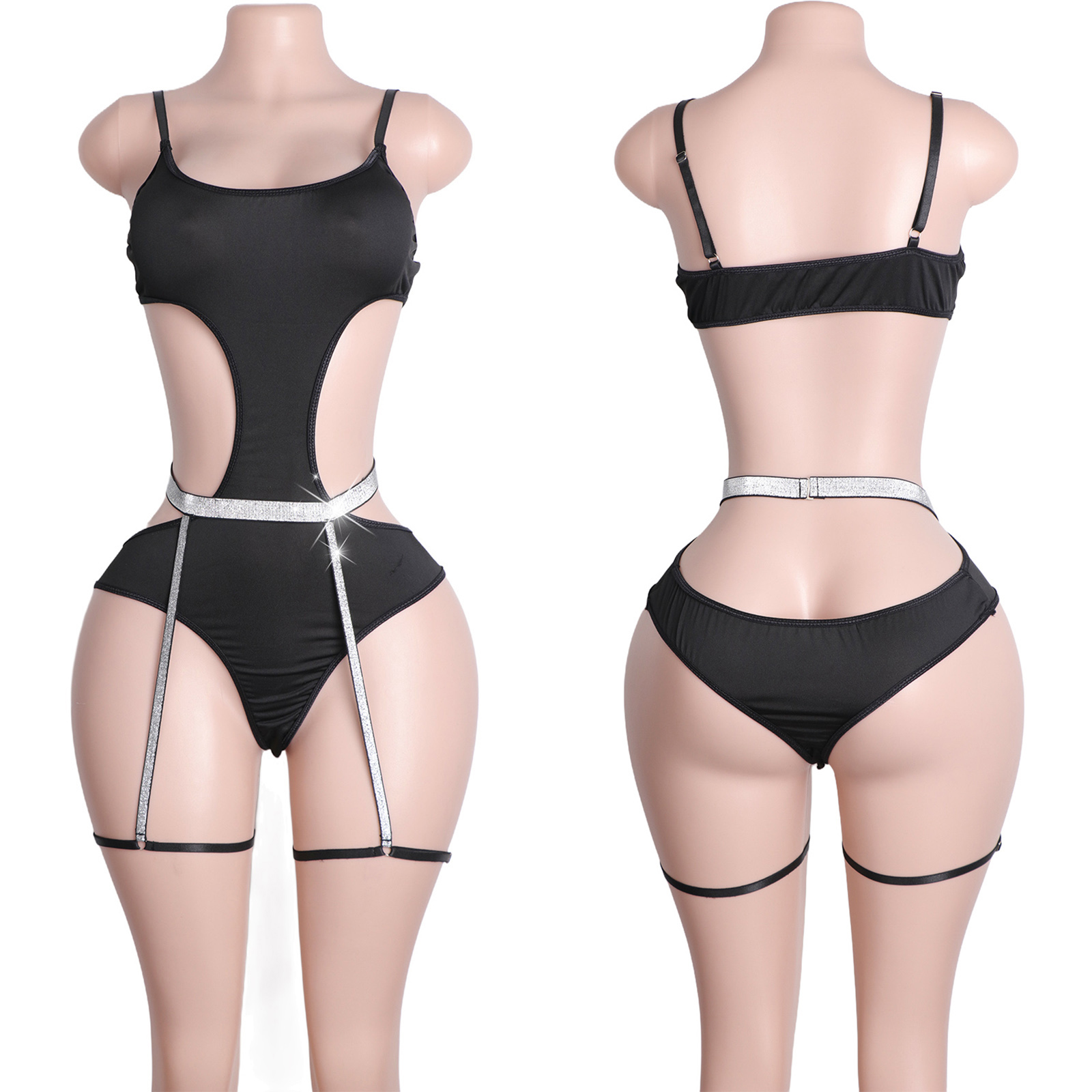 Custom Rhinestone Pole Dancewe - Garter Belt Set ulasan dan harga