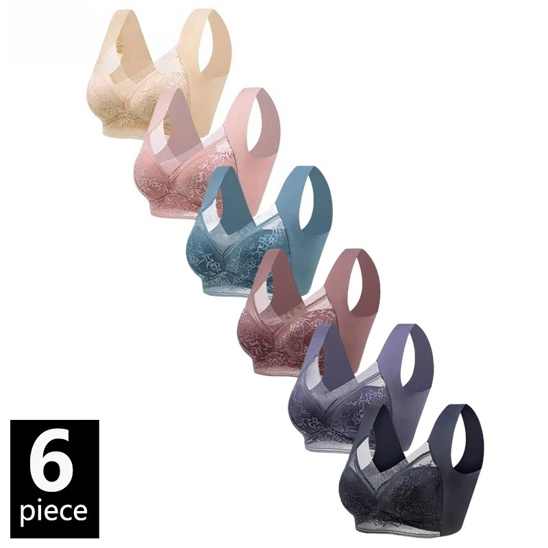 6PCS Women Wireless Push Up Br - Bralette Wireless Soft ulasan dan harga