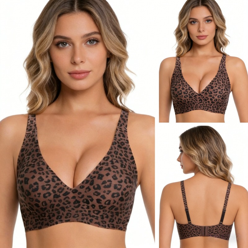 Leopard Print Wireless Jelly S - Seamless Underwear Women ulasan dan harga