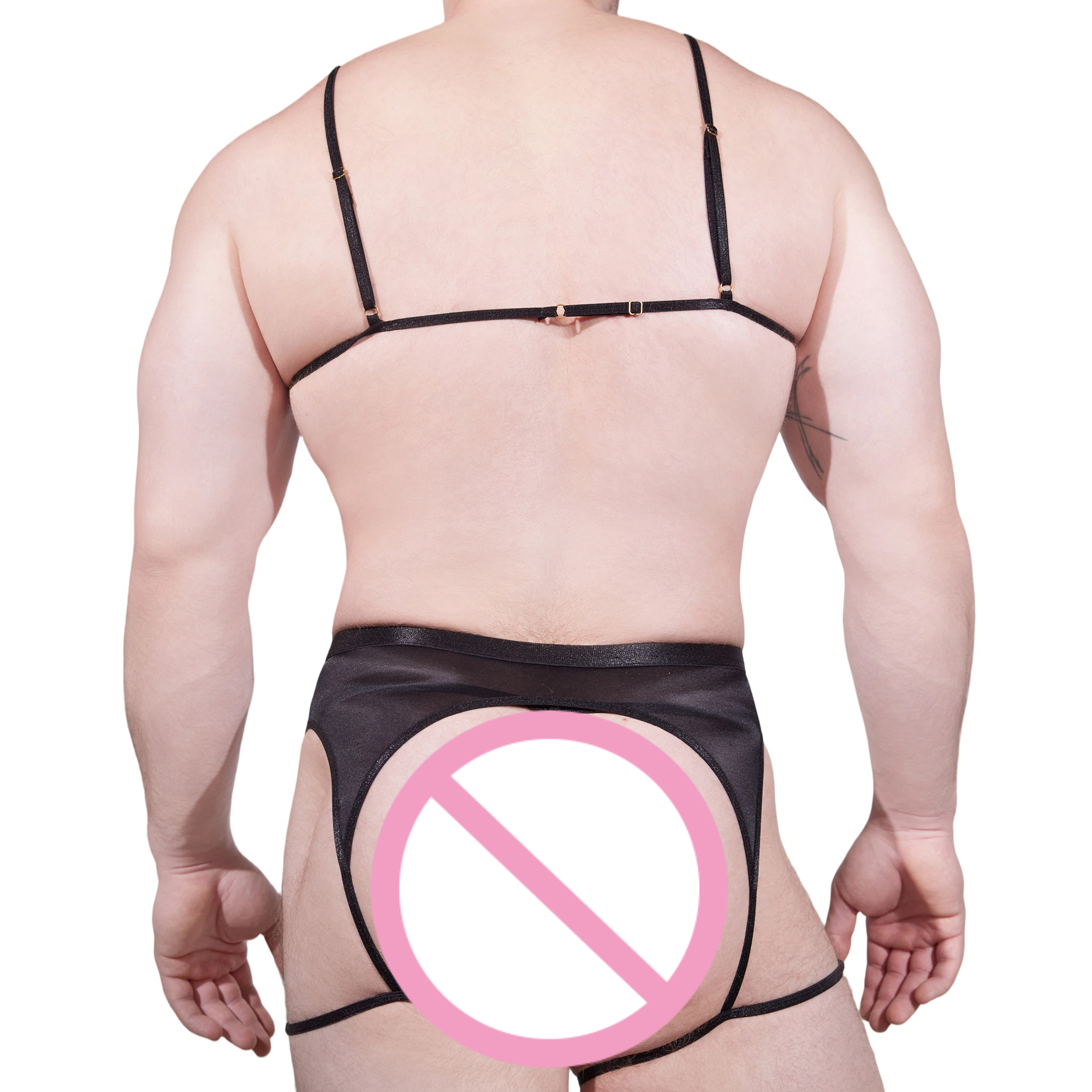 Men Novelty See-through Lace L - Garter Belt Set ulasan dan harga
