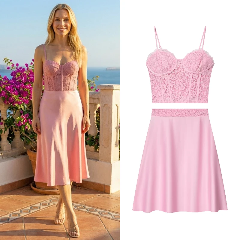 FANAN Women Fashion 2 Piece Se - Cami Top Lace ulasan dan harga