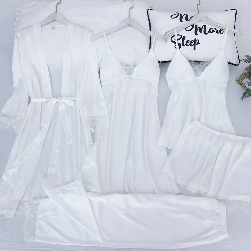 Pajamas Set Silk Satin Womens  - Robe Silk Women ulasan dan harga