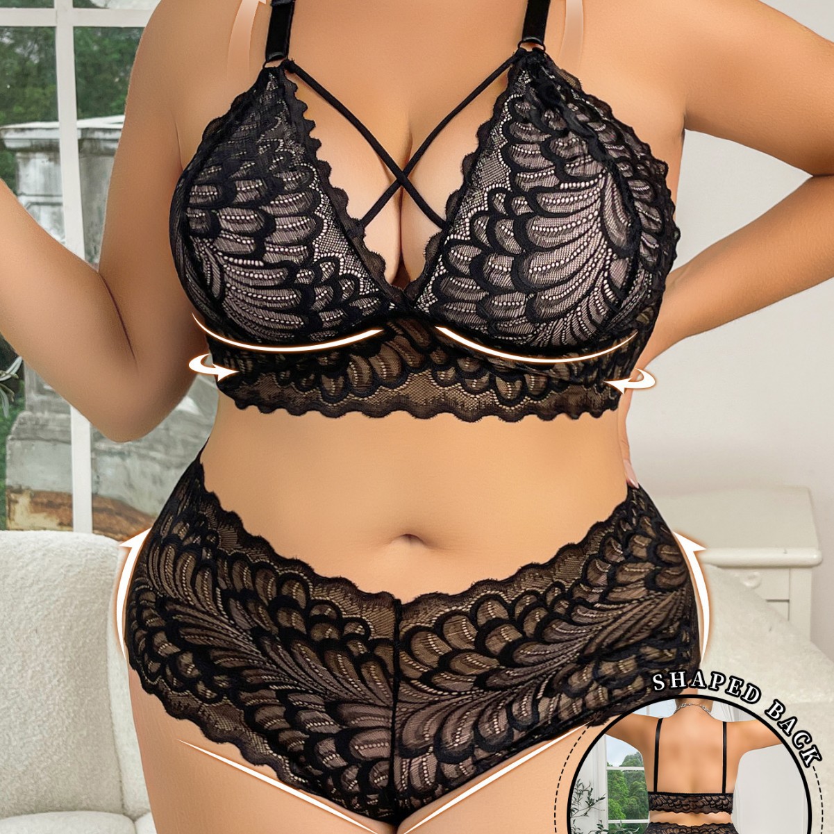 Plus Size Lingerie Set Wire-Fr - Seamless Underwear Women ulasan dan harga