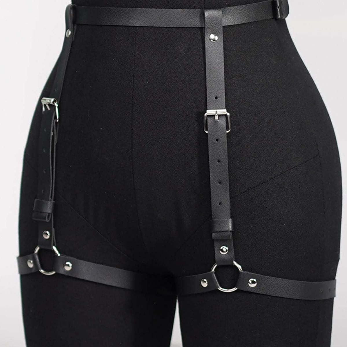 oth Punk PU Leather Full Waist - Garter Belt Set ulasan dan harga
